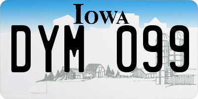 IA license plate DYM099