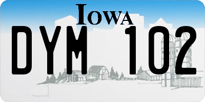 IA license plate DYM102