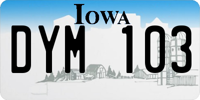 IA license plate DYM103