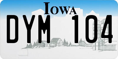 IA license plate DYM104