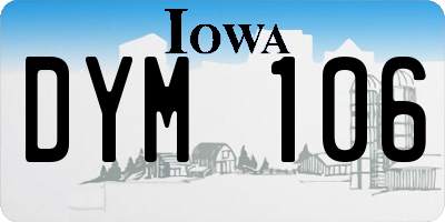IA license plate DYM106