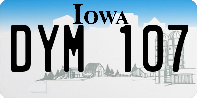 IA license plate DYM107