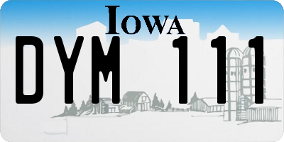 IA license plate DYM111