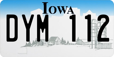 IA license plate DYM112