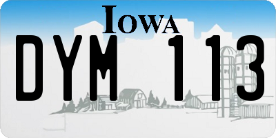 IA license plate DYM113