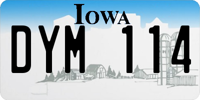 IA license plate DYM114