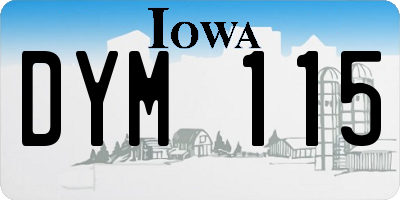 IA license plate DYM115