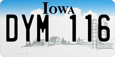 IA license plate DYM116