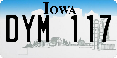 IA license plate DYM117