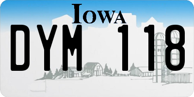 IA license plate DYM118
