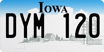 IA license plate DYM120
