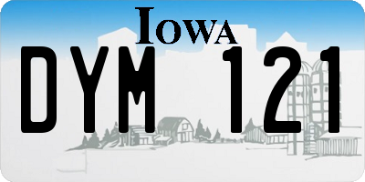 IA license plate DYM121