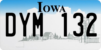 IA license plate DYM132