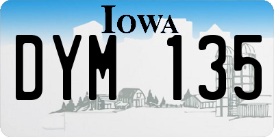 IA license plate DYM135