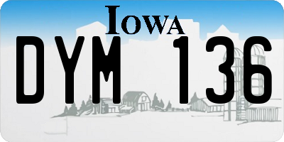 IA license plate DYM136