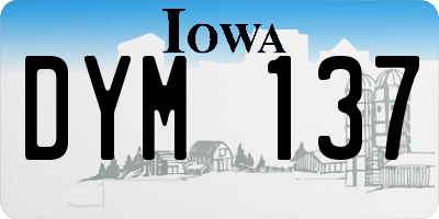 IA license plate DYM137