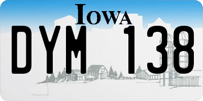 IA license plate DYM138