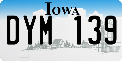 IA license plate DYM139