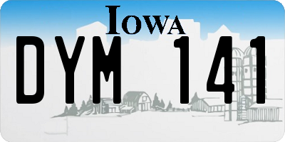 IA license plate DYM141