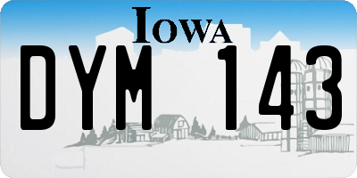 IA license plate DYM143