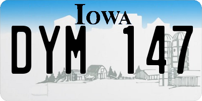 IA license plate DYM147