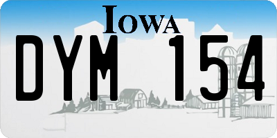 IA license plate DYM154