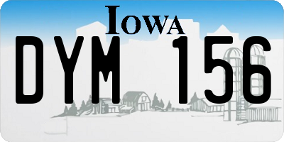 IA license plate DYM156