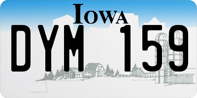 IA license plate DYM159