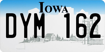 IA license plate DYM162