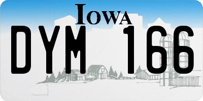 IA license plate DYM166