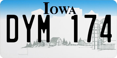 IA license plate DYM174
