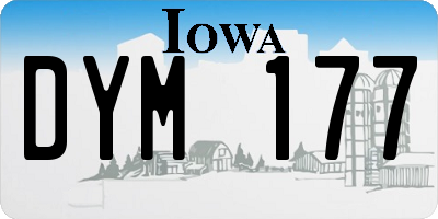 IA license plate DYM177