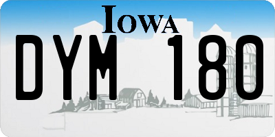 IA license plate DYM180