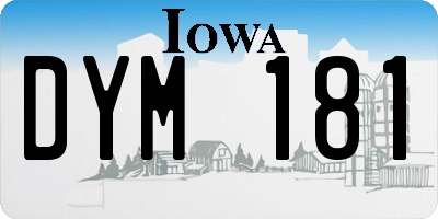 IA license plate DYM181
