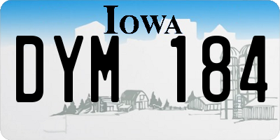 IA license plate DYM184