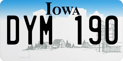 IA license plate DYM190