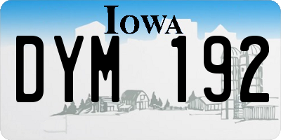 IA license plate DYM192
