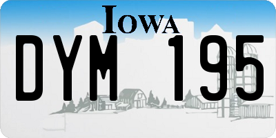 IA license plate DYM195