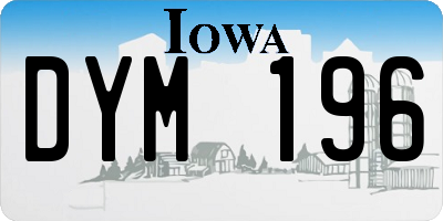 IA license plate DYM196