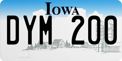 IA license plate DYM200