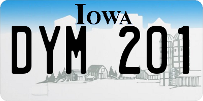 IA license plate DYM201