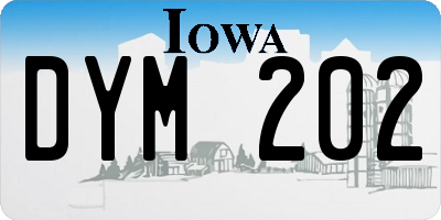 IA license plate DYM202