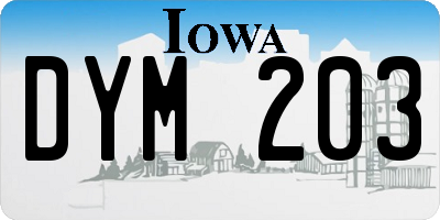 IA license plate DYM203