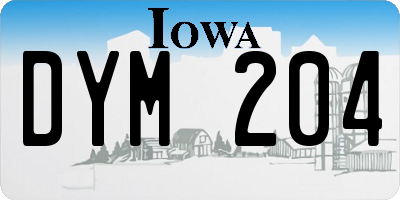 IA license plate DYM204