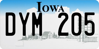 IA license plate DYM205