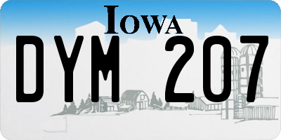 IA license plate DYM207