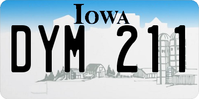 IA license plate DYM211