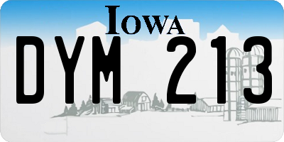 IA license plate DYM213