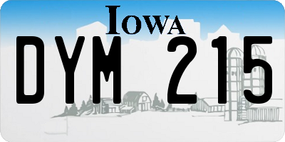 IA license plate DYM215