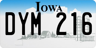 IA license plate DYM216